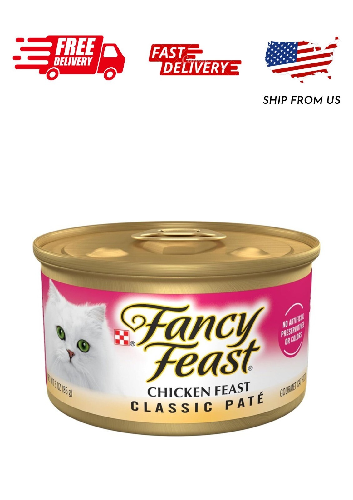 Purina Fancy Feast Chicken Feast Classic Grain Free Wet Cat FoodPate (Packof24)
