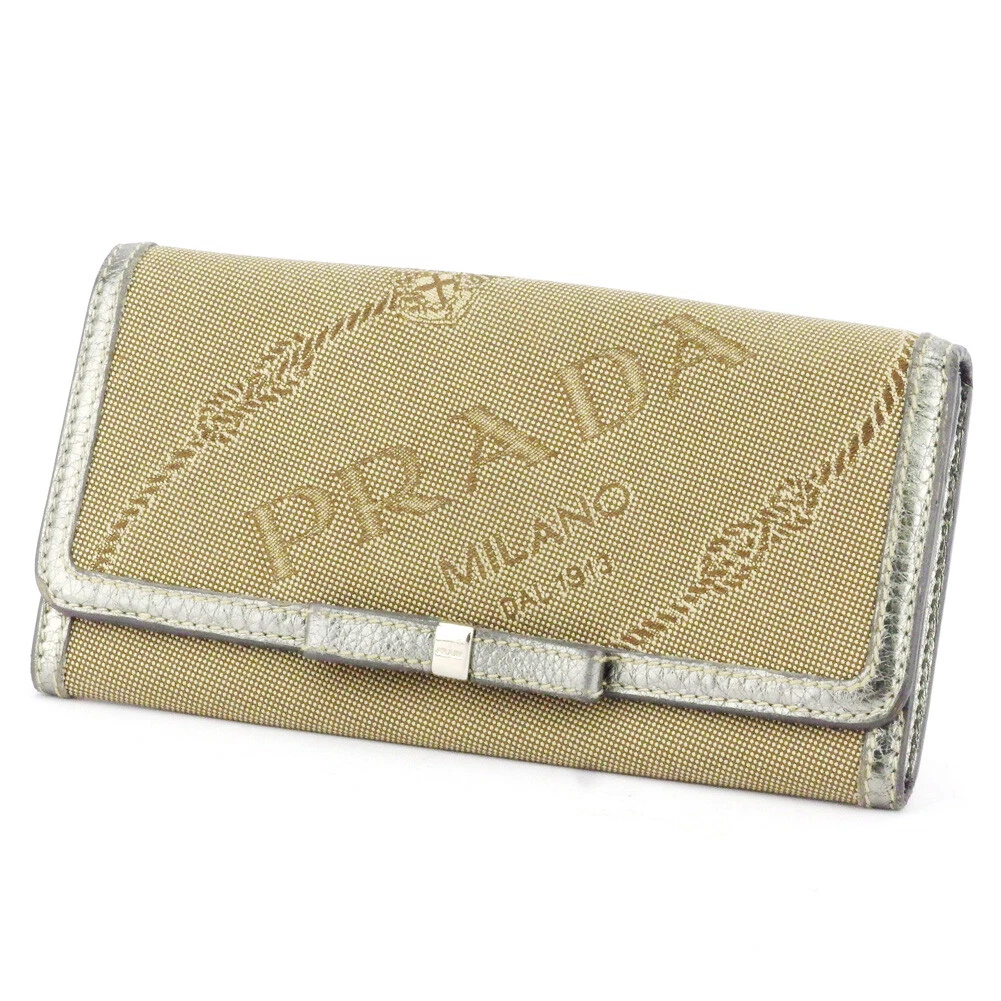PRADA purse Canapa beige canvas x leather Authentic used T9897 eBay