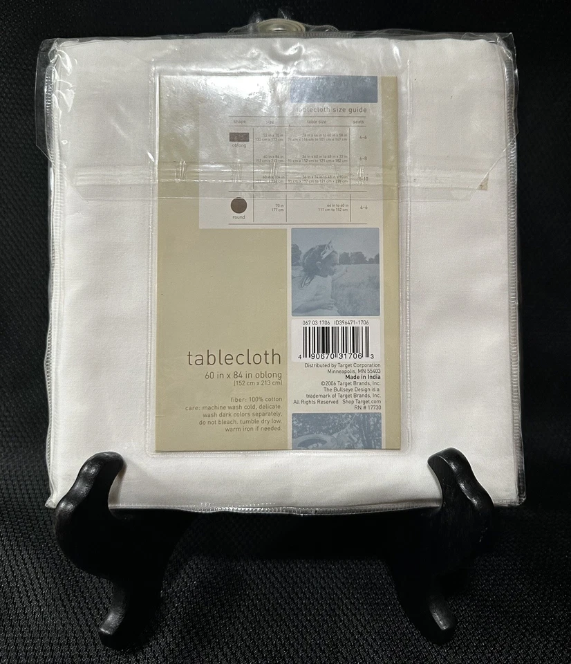 Casual Home 100% Cotton White Table Cloth 84”x60” Oblong Brand New In Package - Image 4 of 4