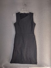 Banana Republic Womens Dress 2 Black Striped Sleeveless Back Zip Party Cocktail