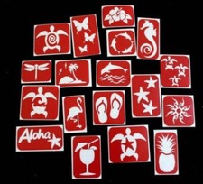 Luau Glitter Tattoo Stencil Pack