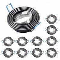 10X Einbaurahmen GU10 Set 73Mm Inkl GU10 Sockel 6342 Einbaustrahler | Deckenspo