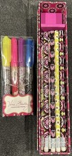 NWT VERA BRADLEY 9 PENCILS  4 HIGHLIGHTERS RETIRED Very Berry Paisley 