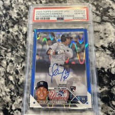 2023 Oswaldo Cabrera Topps Chrome Update Blue Raywave Auto /150 PSA 10 RC