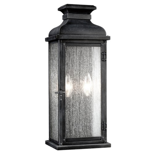 Feiss OL11101DWZ Pediment 18.13" 2-Light Outdoor Wall Sconce in Dark Weathered