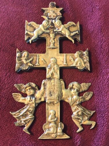 A VERY RARE 17TH CENTURY SPANISH BRONZE RELIQUARY CROSS CRUCIFIX VIRGIN MARY - Picture 3 of 3