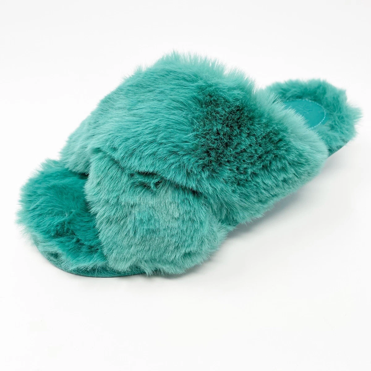 Green fluffy shop slides