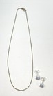 925 Sterling opal Accent flower Earrings & Box Chain necklace 1.9g — photo 1