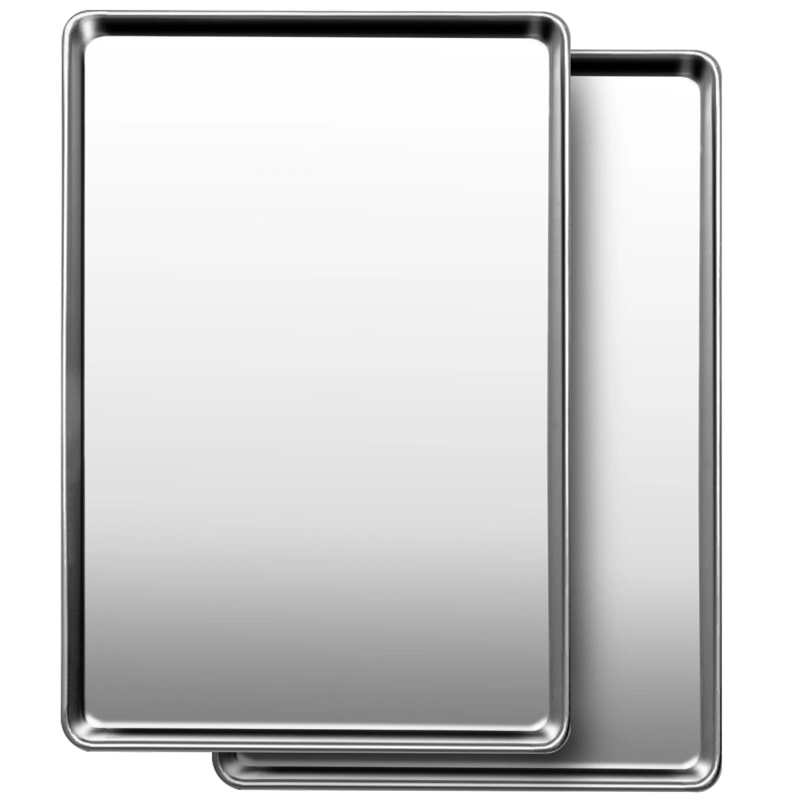 2 Pack Stainless Steel Baking Sheet Pans Cookie Tray Pans for Baking Roasting