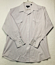 Panhandle Slim Men's Vintage Western Pearl Snap Shirt 16 1/2 x 33 Long Sleeve