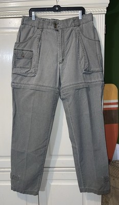 Vintage Cabelas Convertible Cargo Pants Shorts Men 38x34 Green Adjustable