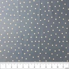 Joann Stores White Polka Dots on Slate Blue Cotton Fabric Sew by the half-yard