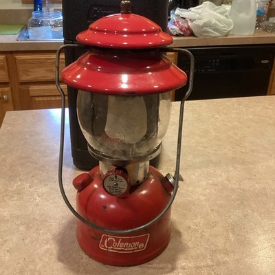 Vintage Coleman 200A-1 Mantle Red Lantern 10/72 w/ Black Vintage Coleman 200A-1 Mantle Red Lantern 10/72 w/ Black