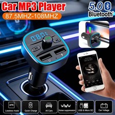 Portable Car Bluetooth 5.0 FM Transmitter Car MP3 Player Practical Multi-functio