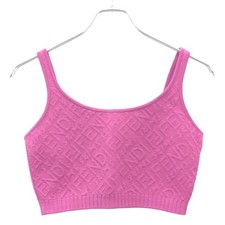 FENDI 21AW SKIMS Embossed Logo Knit Set Up FZU500 AGIM FIFLA Purple Used MESC-0