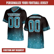 Custom Bling Football Jersey, Personalized Name Number Logo Sequins Cheerleading