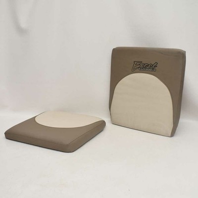 Excel Boat Seat and Backrest Cushion Brown Off White - Stains Tears