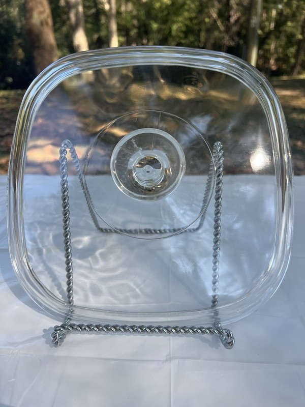Vintage C-19 Pyrex A-12-C Sq Clear Glass Domed Replacement Lid Casserole Dish