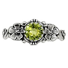 Natural Peridot 925 Sterling Silver Ring s.5 Jewelry R-1292