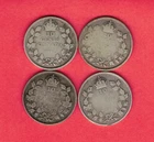 4 Partial Date Canada Silver Dimes 1920s, .24 Troy Oz ASW ~ US$18.50 in Silver