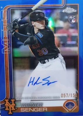 Hayden Sanger #AC-HS Blue Refractor/150 RC] 2025 Chrome Update Auto NY Mets AR-3