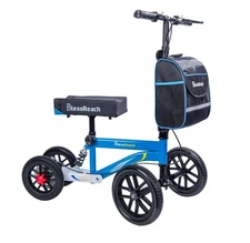 Blessreach Knee Walker Steerable Scooter Blue and White WB2202-T  All-Terrain