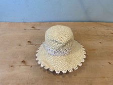 NWT Eric Javits Squishee Straw Bucket Hat - Cream / White
