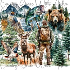 20oz Skinny Tumbler Hunting Hunter Sublimation Transfer Ready To Press