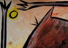 Original ACEO Cat Painting Collectible Modern Kitten Art Card Samantha McLean