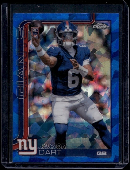 2025 Topps Chrome Sapphire Football Jaxson Dart #306 RC Rookie