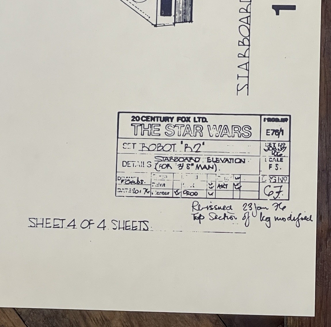 Original STAR WARS BLUEPRINTS 1977 Complete Set Vintage Prints 15 Pieces w/case