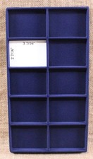 Inserts for "Riker" Style Display Case - 8"x 14 1/2" Blue, 10 Pocket, Pack of 2