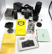 Pentax ME Super 35mm Camera and Lenses, carry case.