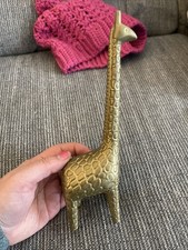 Vintage Brass Giraffe Figurine Mid Century Safari Animal Decor
