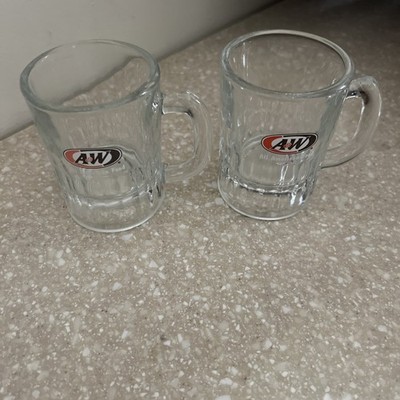 2 Vintage A&W Root Beer Mini Baby Mug Oval Logo AW Original Authentic 3'' Tall