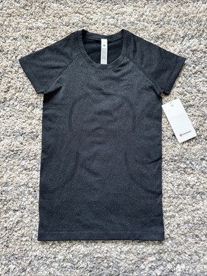 Lululemon Swiftly Tech Short-Sleeve Shirt 2.0, Sparkle, BLK/RLUX, NWT, Size 6