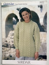Sirdar Wash’n’wear  Knitting Pattern For Lady’s DK Sweater (501)