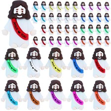 Mini Jesus Figures - 50 Pcs Rubber Toys for Easter Egg Hunts Baptism Favors