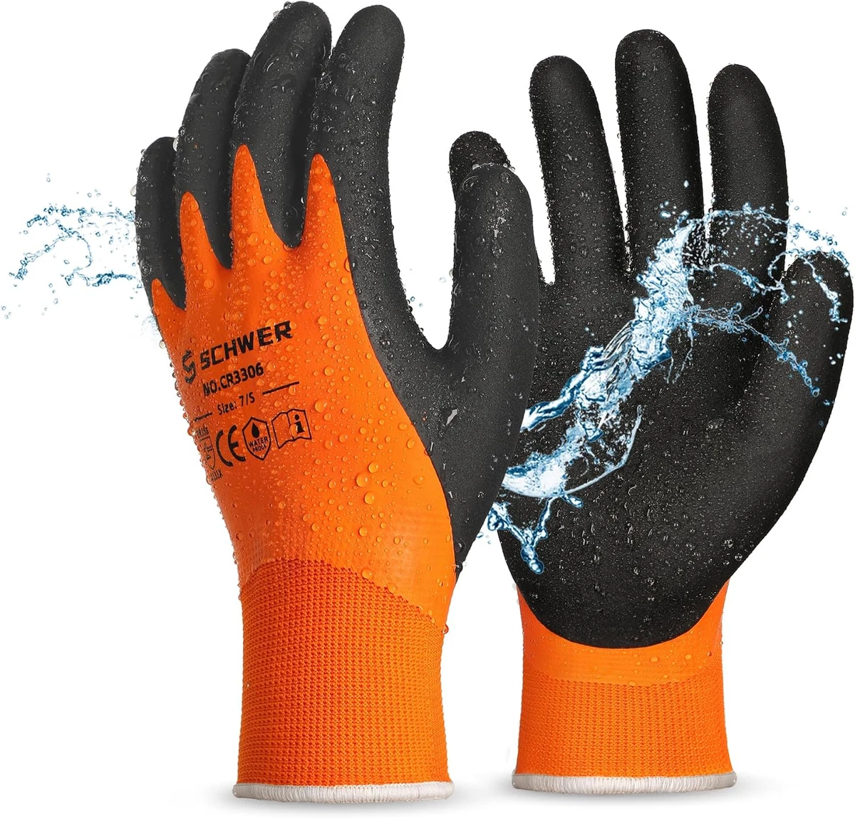 Schwer 2 Pairs Waterproof Work Gloves for Men and Women CR3306, Gardening Gloves