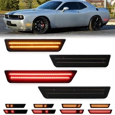 Dynamic Front Rear Bumper LED Side Marker Light For 2008-2014 Dodge Challenger