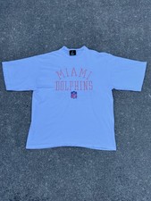 Distressed Single Stitch USA Made 90s Logo 7 Pro Line Miami Dolphins T Shirt XL