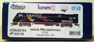 HO ATHEARN GENESIS GE P42 GENESIS AMTRAK 50TH ANNIVERSARY #100 DCC & SOUND