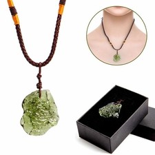 Natural Czech Moldavite Meteorite Impact Pendant Necklace Chakra Healing New