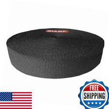 QIANF 1 1/2 Inch Black Heavy Cotton Webbing 25 Yards