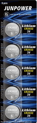 JUNPOWER CR2032  BR2032 DL2032 3V Button Battery Coin Cell