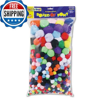 Chenille Kraft Creativity Street Acrylic Non-Toxic Pom Pon Classroom Pack, Assor