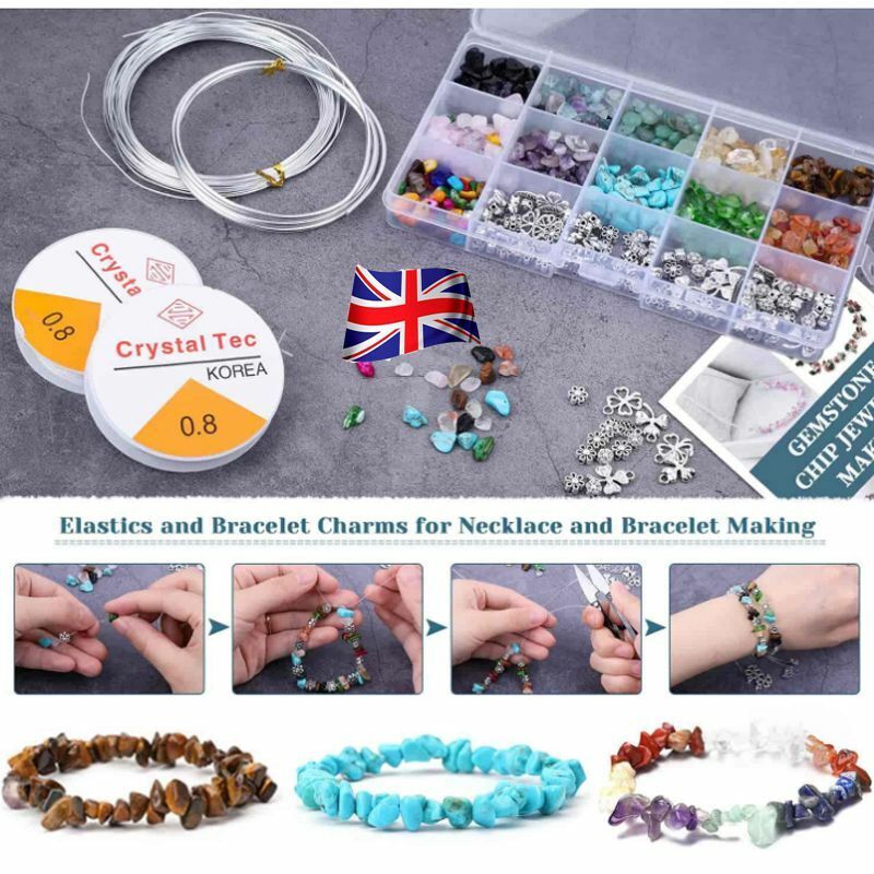 1046Pcs Crystal Chip Beads Jewelry Making Kit for Earring Bracel