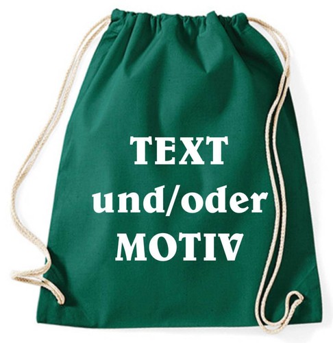 Gymsack aus Baumwolle personalisiert mit Wunschtext - Bild 3 von 28