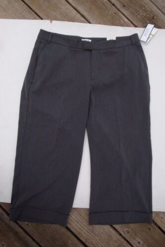 DOCKERS Gray Favorite Fit Mid Rise Cropped Capris Pants SZ 14 MSRP $38.00