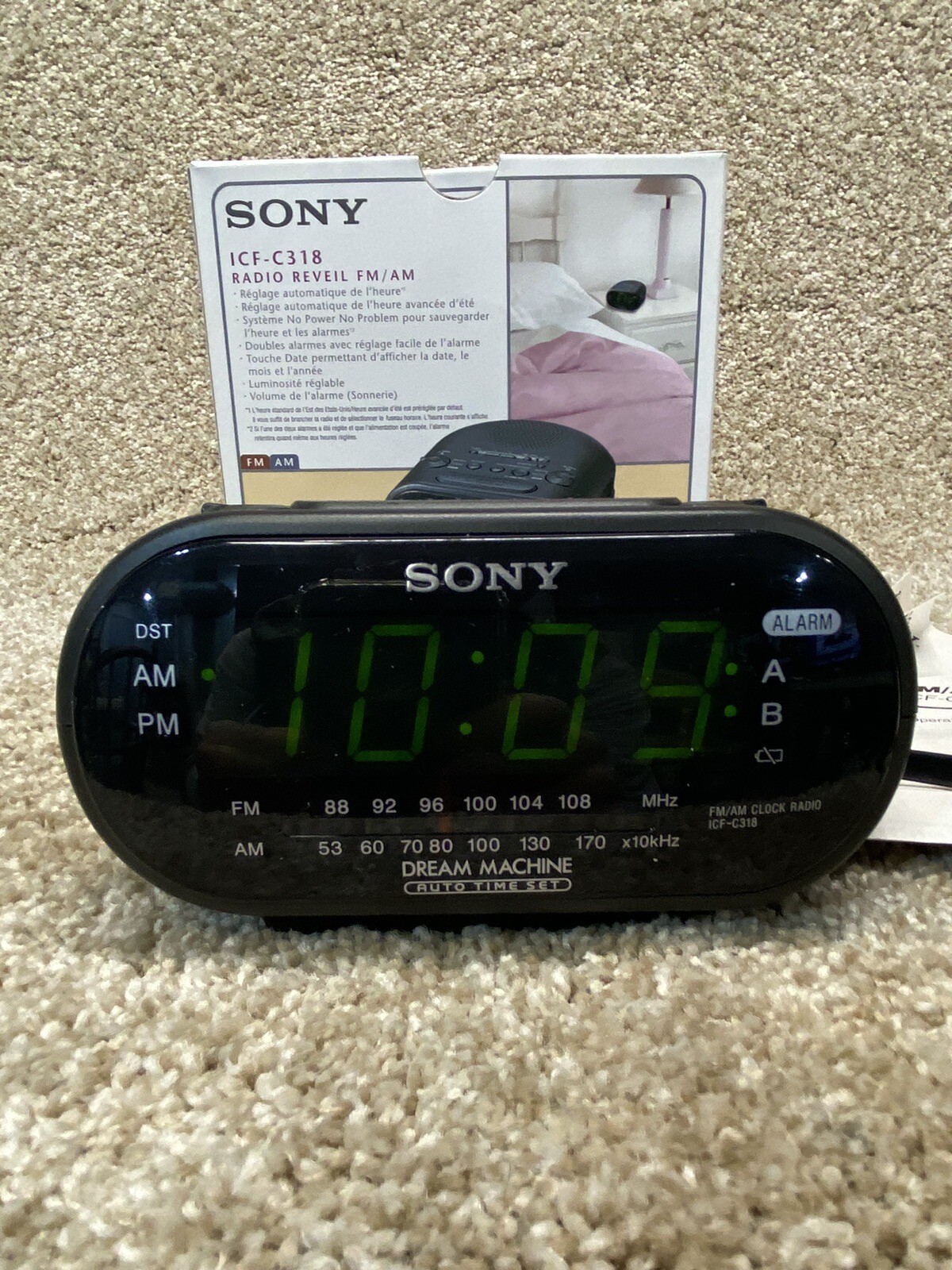 Sony Dream Machine ICFC318 Alarm Clock AM/FM Radio Black eBay